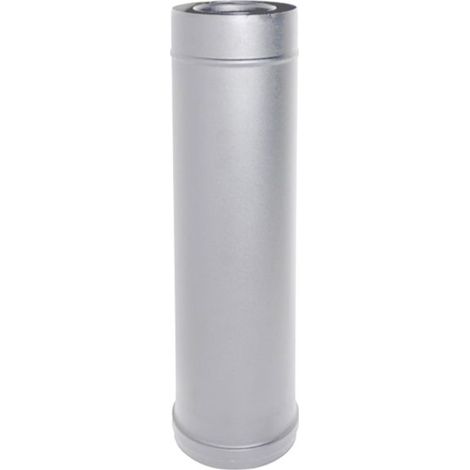 Canna fumaria tubo coassiale INOX elemento diritto D. 80/130 0,25 mt CE stufa pellet Made in Italy