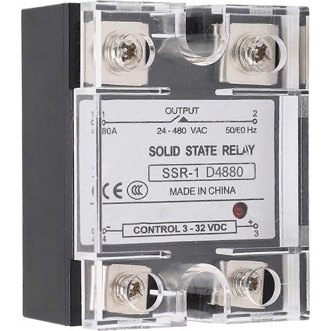 Halbleiterrelais 80 A, schnell schaltend, störungsarm, DC/AC-SSR-Relais, 3–32 V DC, Steuerung 24–480 V AC