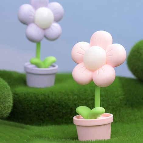 Blumenförmiges Nachtlicht für Kinder, sanft, 360° drehbar, verstellbar, batteriebetrieben, fürs Wohnzimmer, Rosa (1/5)