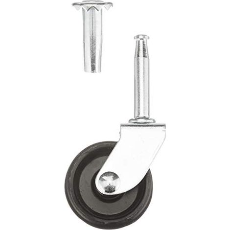 Bulk Hardware BH01563 Singole Ruote Piroettanti con Boccola a Espansione e Vite, 40 mm, Bianco, Set di 4 (1/3)