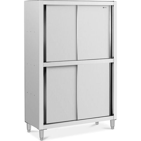 Royal Catering – Armoire inox professionnelle 1200x500x1800mm – 4 portes coulissantes – Charge max 120kg – Pour cuisine professionnelle (1/5)
