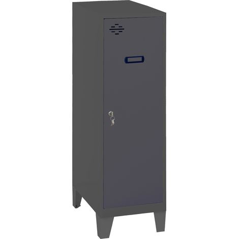 SimonRack Armadietto Spogliatoio Metallico Piccolo, 1015x300x500 mm, Armadietto con Chiave, Antracite - Simonlocker