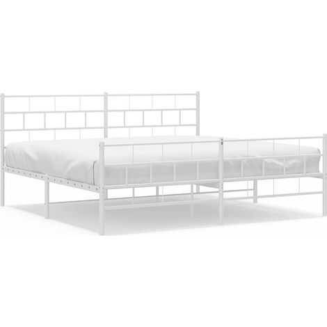 Maison Exclusive - Cadre de lit métal sans matelas et pied de lit blanc 183x213 cm (1/5)
