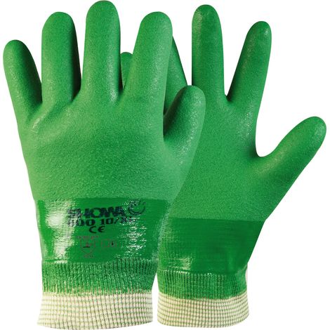 Showa 600 Gant de travail imperméable en coton PVC à usage général 10/XL