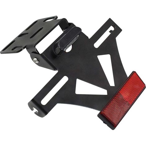 Plaque d'immatriculation moto LED - Support arrière réglable multifonction, accessoire de personnalisation pour plaque minéralogique, éclairage intégré, kit de fixation universel (1/5)