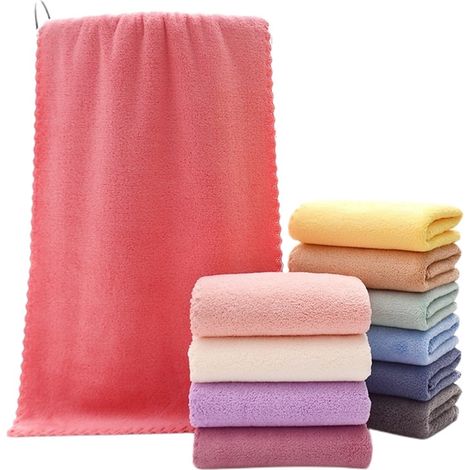 Serviette De Bain - Serviette Visage - Microfibre - 73 x 140 cm Et 35 x 75 cm - Absorbant Rapide Sechage - 2 Pièces (1/4)