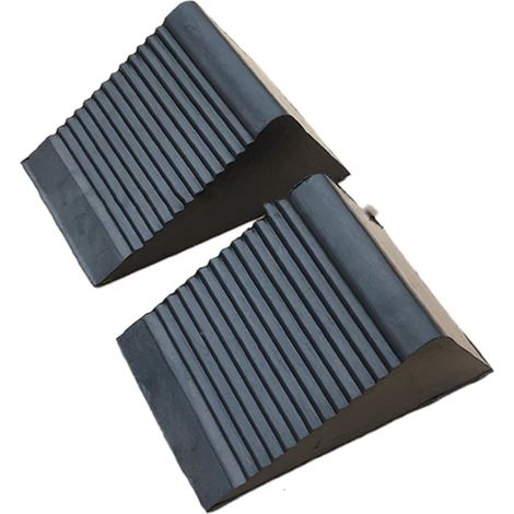 2 Pièces Roue Triangulaires Caoutchouc Antidérapantes Noir pour Véhicules Accessoires pour Remorques et Tondeuses Autoportées,125X75X60mm (1/5)
