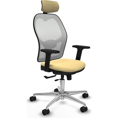 Sedia ergonomica piqueras y crespo Jorquera crema pelle sintetica (1/2)