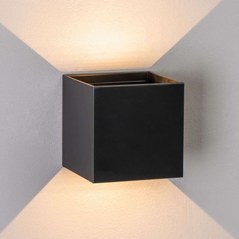 Wandleuchte LED - Schwarz - Winkel verstellbar Kompatibel mit Dimmer IP54 - Cubic