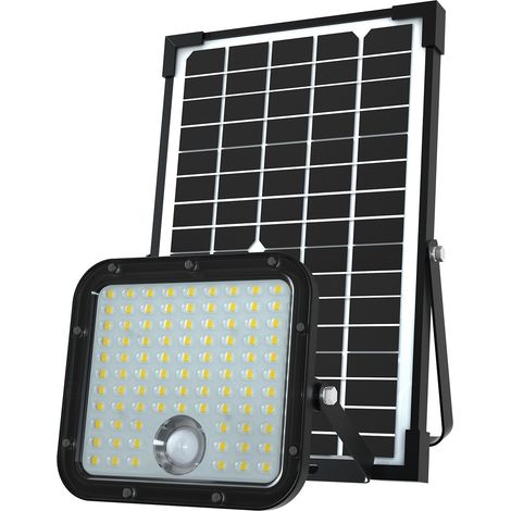 FARETTO LED A CARICA SOLARE 4800 LUMEN, CON RILEVATORE DI PRESENZA. PANNELLO SOLARE DEPORTATO (1/5)