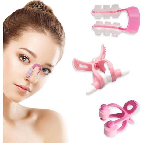 Ensemble de trois pièces pour modeler le nez : pince-nez, pince-nez en silicone, pince-nez magique indolore, masseur de nez. (1/5)