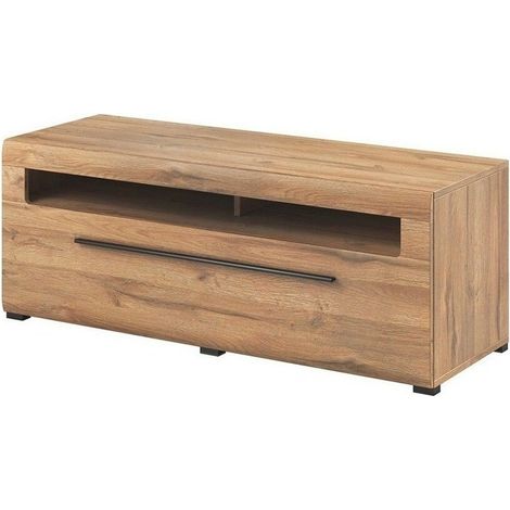Mueble TV Ophsalu 103, Roble nieto, Número de puertas: 0, Número de cajones: 0, 140x52x50cm (1/4)