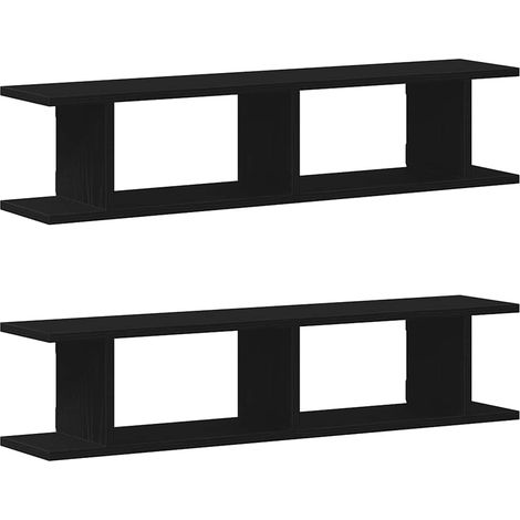 Maison Exclusive - Estantes de pared 2 uds roble negro 90x18x20 c
