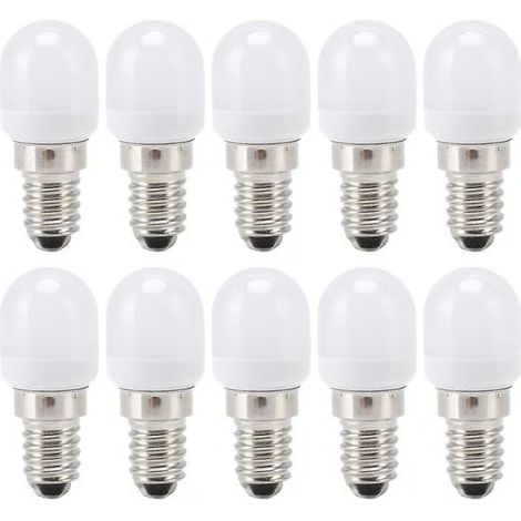 Lot de 10 ampoules LED E14 en acier inoxydable, 1,5 W, 220 V, blanches, pour lustres, plafonniers, lampes de table, armoires et appliques murales. (1/5)