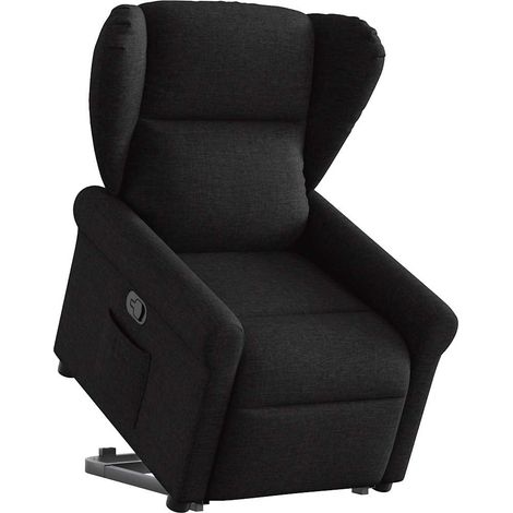Sillón reclinable elevable tela negro