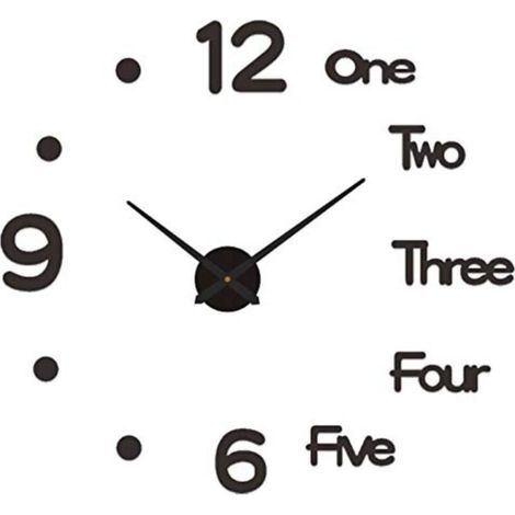 Horloge Murale - Miroir Acrylique 30 Cm - Design Sans Cadre - Silencieuse - Autocollant - Pour Salon Chambre Bureau - 1 Pièce (1/5)