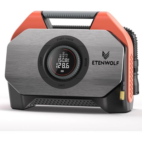 S6 Compresseur à Air Portatif, 19200mAh Pompe Électrique 11,03 Bar/160PSI a Velo Electrique, Numérique 7 Modes Gonfleur Pneus Voiture Rechargeable pour Vélo, Moto, Scoote, Balle - (1/5)