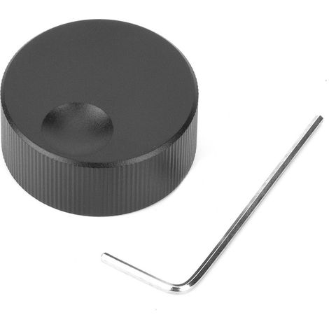 GARRYFIZH Bouton de réglage du volume 32 x 13 mm en aluminium massif noir mat pour potentiomètre 6 mm