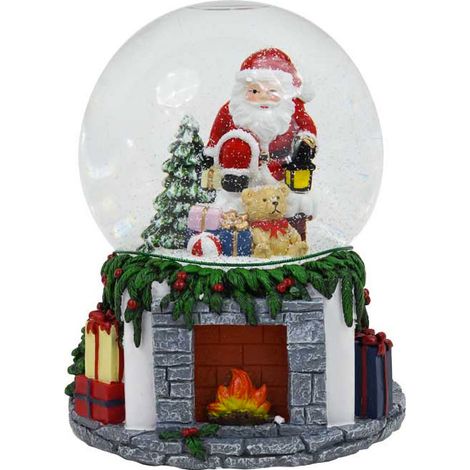 Ampolla Natalizia con Babbo Natale 14,5x13,5x17,5 cm con Effetto Neve in Movimento (1/2)