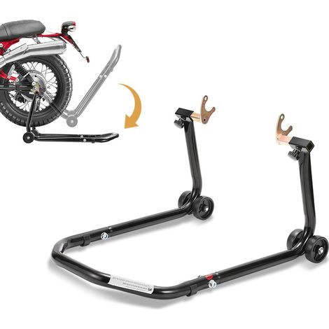 Jiubiaz Motorradständer Heckheber in U-Form, Stahl, einstellbar 30–40 cm, für Wartung, Schwarz (1/4)