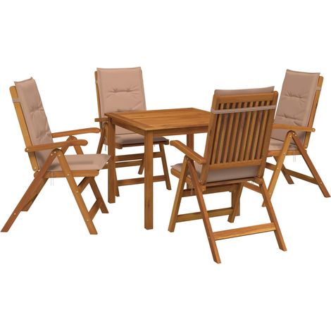 Ensemble de salle à manger de jardin 5 pièces 4 place Taupe vidaXL
