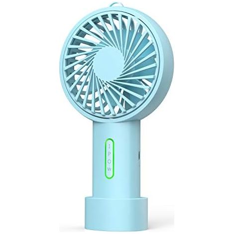 Ventilateur portable mini IPOW, 3 vitesses, angle réglable, base détachable, câble, chargement USB, fonctionne sur batterie, format compact, idéal pour un bureau.-AquaForge (1/5)