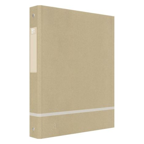 Classeur 4 anneaux cartonné OXFORD Touareg A4 - Dos 4 cm beige