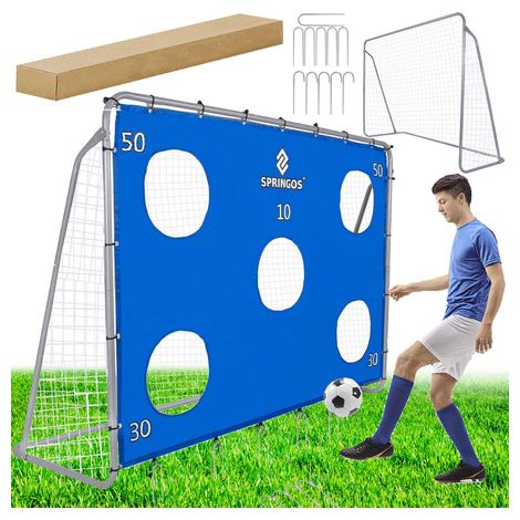 Fußballtor 240x170 cm + Trainingsmatte Stahlrahmen