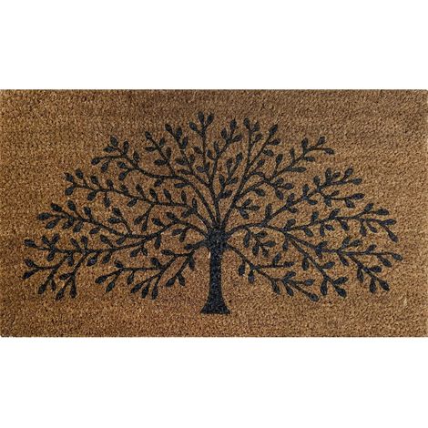 Felpudo dec. 40x70cm rect fibra coco arbol dintex