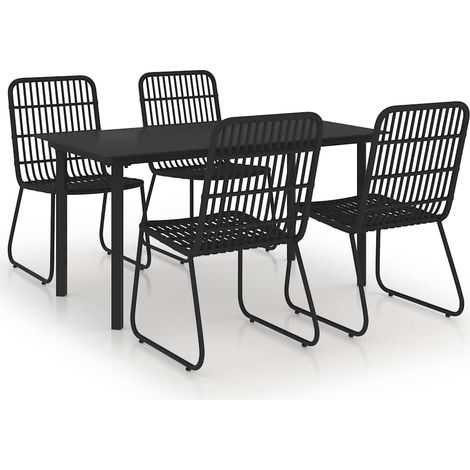 Maison Exclusive - Set da Pranzo da Giardino 5 pz in Polyrattan e Vetro (1/5)