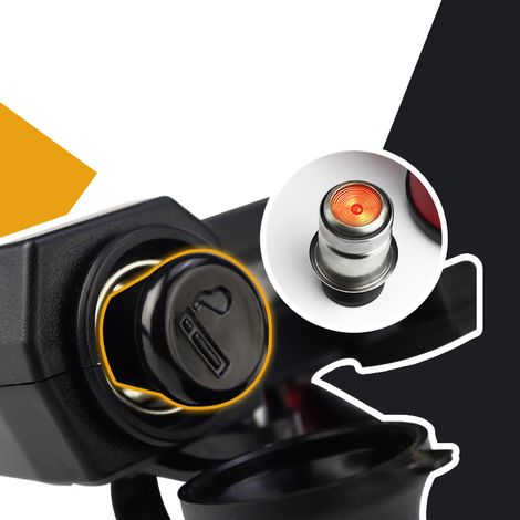 Chargeur de téléphone pour moto multifonction avec double port USB, charge rapide et voltmètre intégré CD-3197 (2 en 1) (1/4)