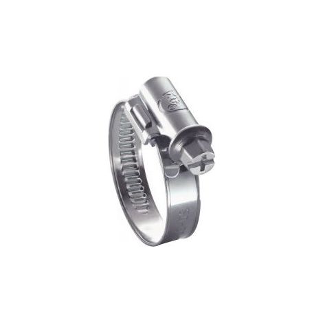 Collier de serrage tête déportée bande non perforée de 9 Diamètre 12 à 22 Acier zingué W1 - 5 pièces (1/5)