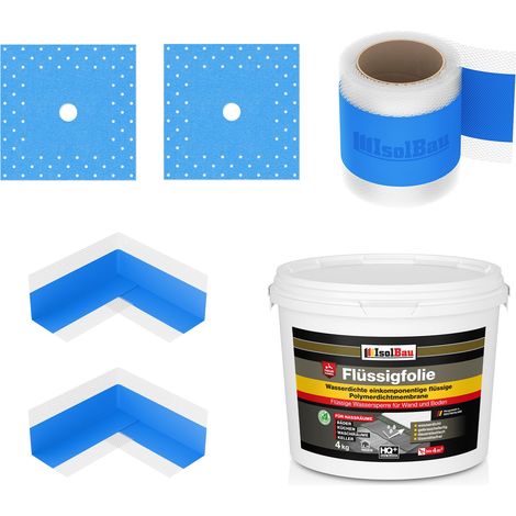 Dichtset Dusche Flüssigfolie 4 kg Abdichtset Dichtband Bad Duschelement Set (1/5)
