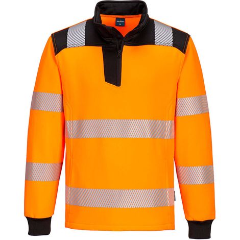 Pw3 Hi-vis Sweatshirt Zippé - 4xl - Orange/noir - Portwest