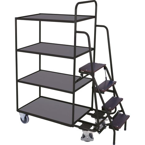 VarioFit Kommissionierwagen 4 Ladeflächen hoch RAL 7016 (1/3)