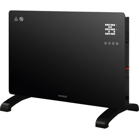 Zanthus Smart Glass Konvektorheizkörper Max 1500W Schwarz