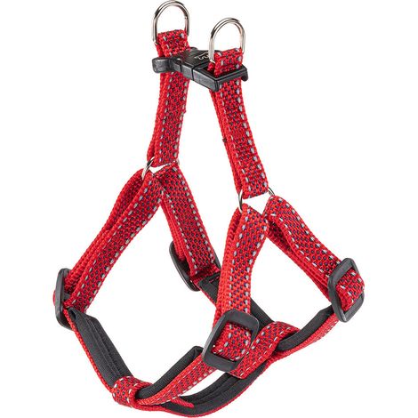 Ferplast DAYTONA DELUXE P Pettorina riflettente imbottita per cani. Variante SMALL - Misure: A: 43-47.5 cm B: 45-52 cm 15 mm - Rosso
