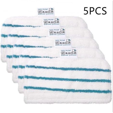 Lot de 5 Lingettes Microfibres de Rechange pour les Balais Vapeur (1/4)
