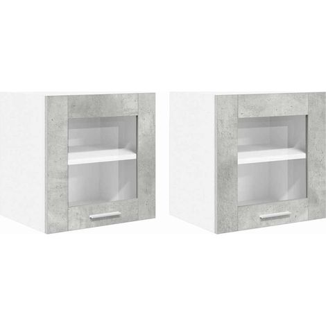 Mueble colgante Riga 2 pcs Gris Concreto 40 x 31 x 40 cm vidaXL