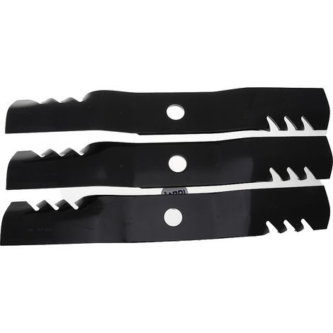 Jardiaffaires – Jeu de 3 lames Gator Mulching 60 pouces – Compatible Kubota RC60ST30, B1550, 1750, 2150, B7100 – Longueur 153cm – Alésage 28.5mm