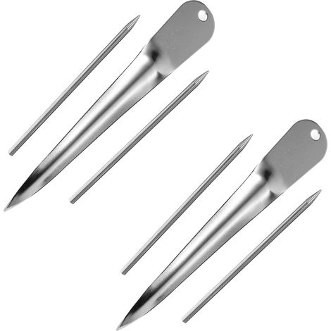 Kit de Réparation pour Meubles en Rotin Poinçon à Canne en Acier Inoxydable, 2 Sets, Poignée Ergonomique, Résistant à l'usure, pour Projets Artisanaux à Domicile (1/5)