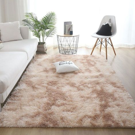 Tapis Chambre Shaggy Tapis Pour Salon Tapis De Sol Grand pour Couloir Soft Tapis à Poils Longs Moelleux Tapis Antidérapant Intérieur Moelleux Pour Salon Chambre Enfants(brun clair, 80x 160 cm) (1/2)