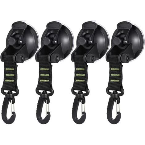 4 Pcs Ventouse，Ventouse d'ancrage à ventouse robuste avec crochet de fixation, ventouse puissante pour bâche de camping, auvent latéral, voiture, van, camion