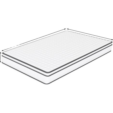 Matelas, Éponge Haute Densité, Tissu Respirant, Blanc-90x200x25 cm (1/2)