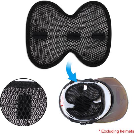 Motorradhelm-Innenfutter, atmungsaktives, schweißableitendes Kissen, wiederverwendbares und waschbares Innenfutter für Hartschalenhelme und Fahrräder (1/5)