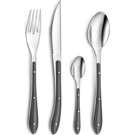 Bistro 1-2-3 - Ménagère 24 pièces Anthracite (1/4)