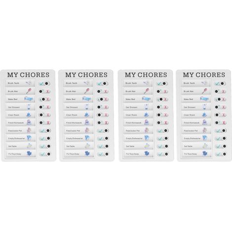 Tableau de tâches ménagères détachable, réutilisable et portable, avec 4 pièces, idéal pour organiser vos voyages et vos messages. (1/5)
