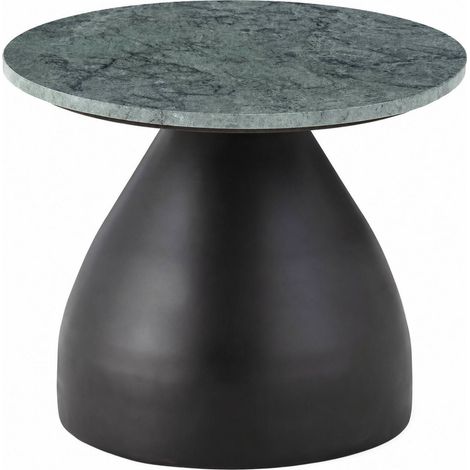 Table d'appoint en marbre vert et métal noir - bronze noirâtre et vert (1/5)