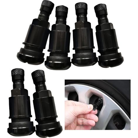 Valves de jante en métal, valves pour pneus de voiture en alliage d'aluminium, valve de pneu à l'épreuve des fuites, valves pour pneus de voiture moto 6 pièces (1/4)