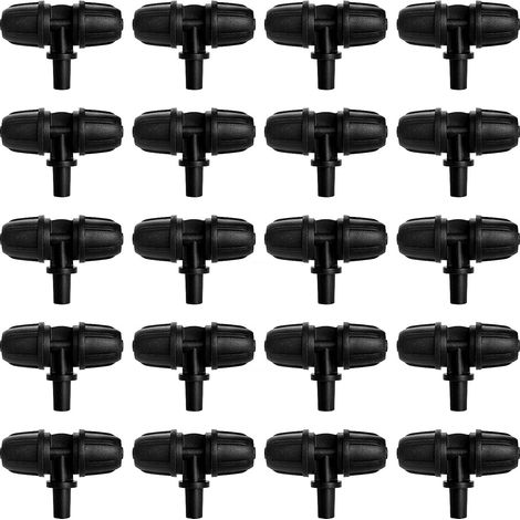20 Pièces 4/7 mm à 6mm Raccords D'irrigation Goutte à Goutte, 3-Voies Raccord de Tuyau D'Irrigation, Connecteur de Tuyau en T Barbelé, pour Jardin, Pelouse (1/5)